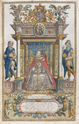 The Dedication to Queen Elizabeth I from a Book of Maps of England and Wales by Christopher Saxton, Published 1579